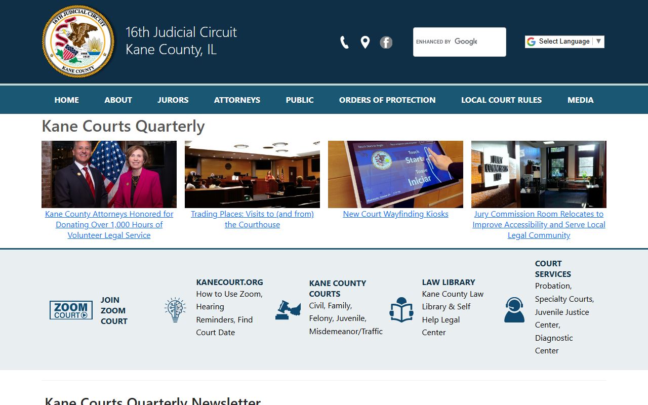 16th Judicial Circuit Court website for Aurora probate court records