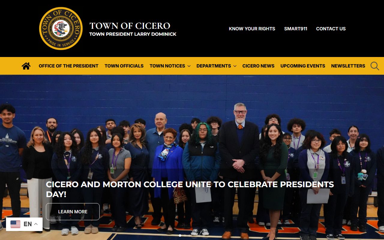 Town of Cicero website for local government resources and probate court records access