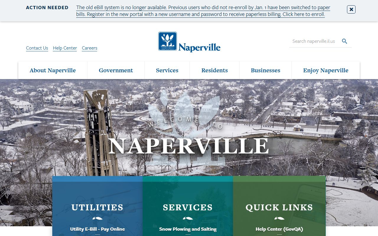 City of Naperville website for Naperville probate court records resources
