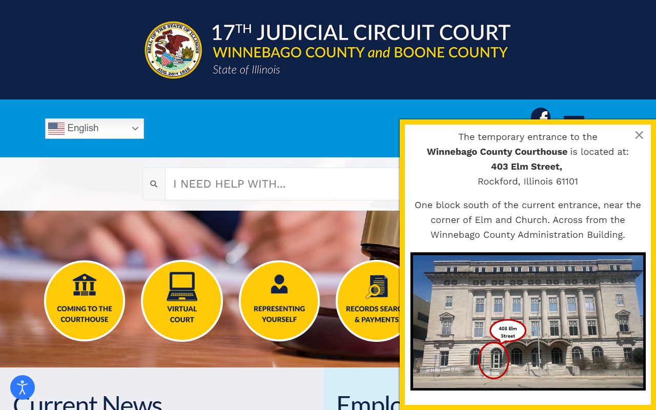 17th Judicial Circuit website for Rockford probate court records access