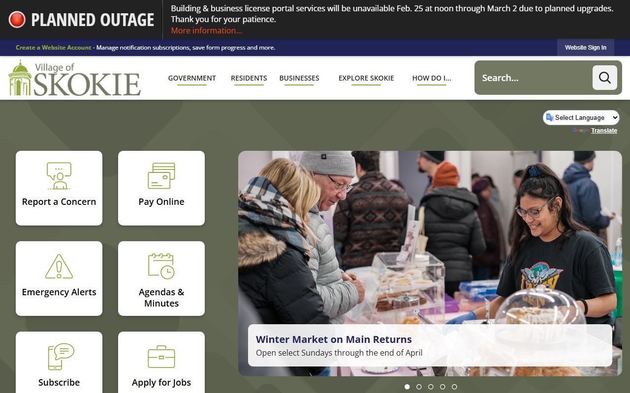 Village of Skokie website for Skokie probate court records