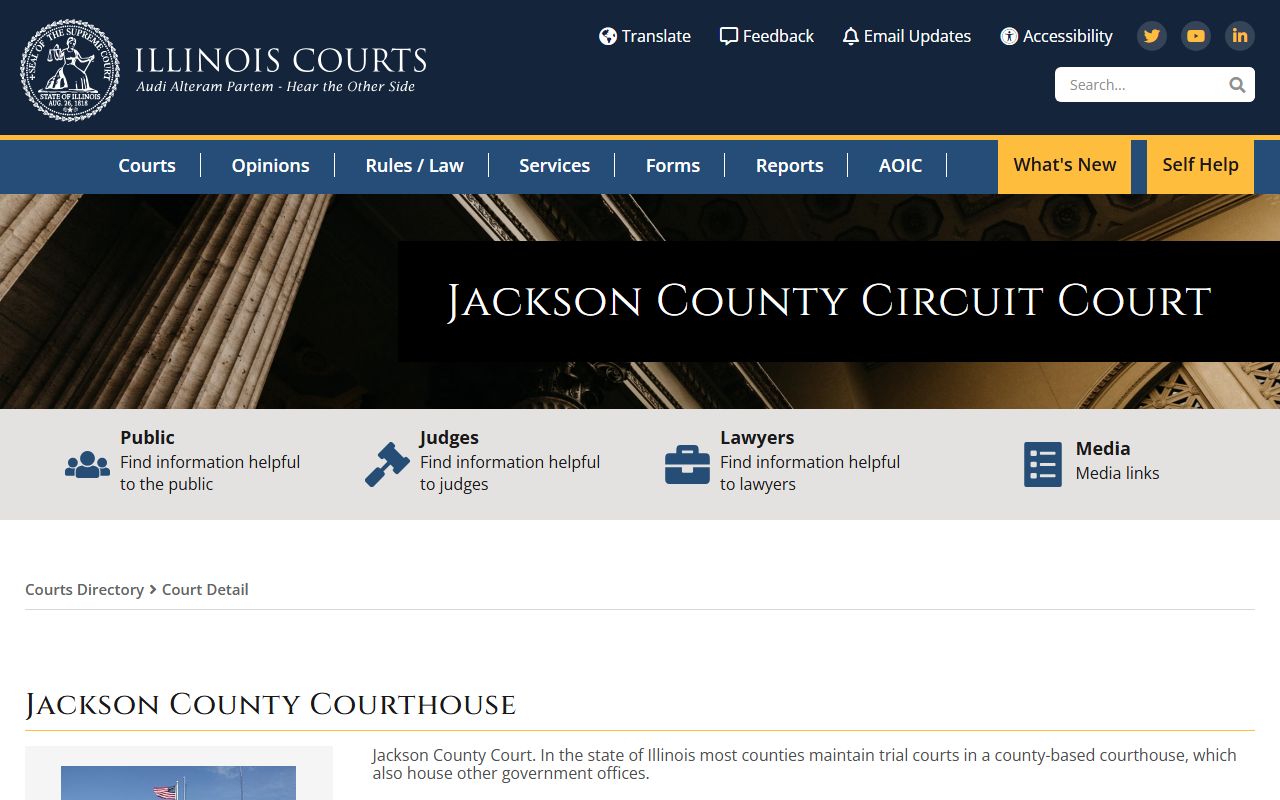 Illinois Courts directory listing for Kendall County Courthouse and probate court records