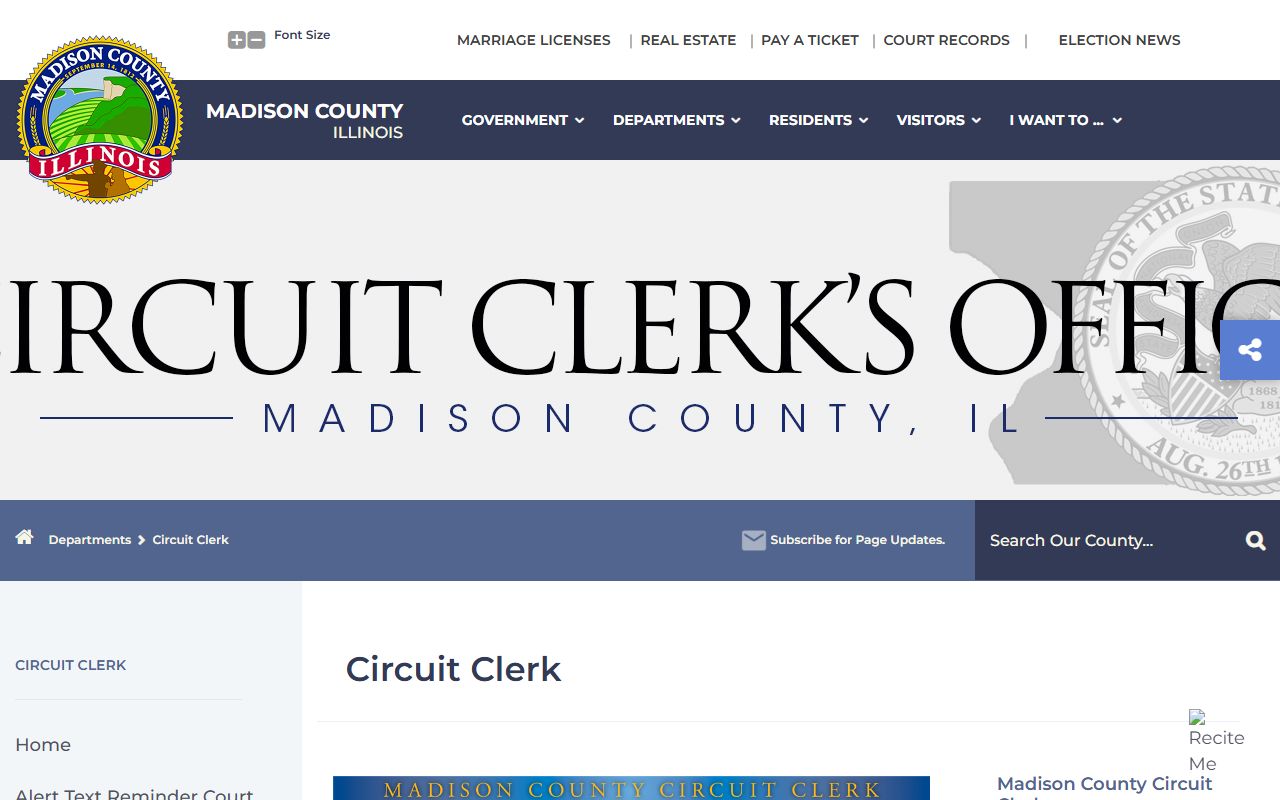 Madison County Circuit Clerk website for probate court records