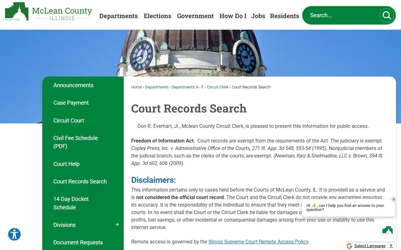 McLean County Court Records Search for Normal probate court records