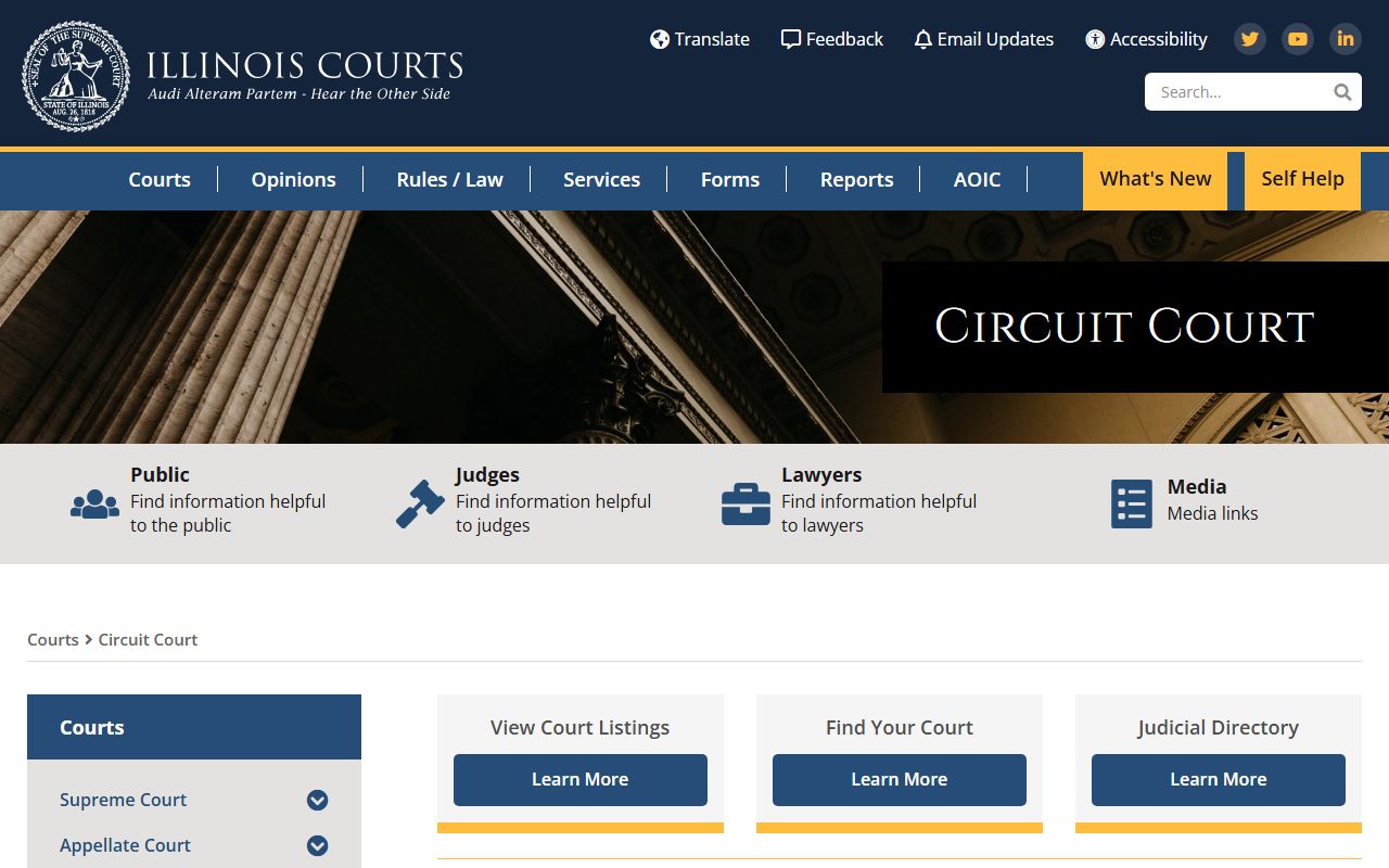 Illinois Circuit Court information for probate court records
