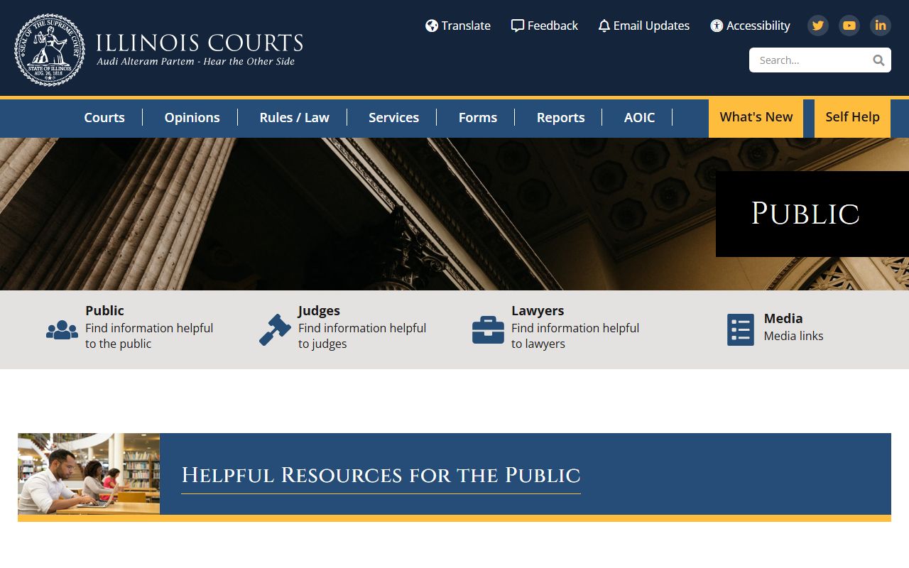 Illinois Courts public resources for probate court records